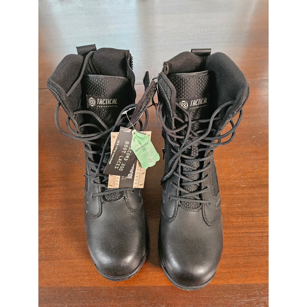 Tactical Performance Work Boots Mens 10D Black Composite Toe Side Zip ASTM EH
